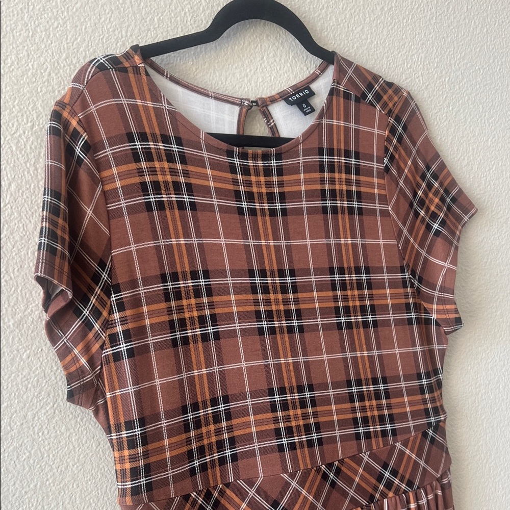 torrid Brown Plaid Midi Dress - Picture 3 of 6